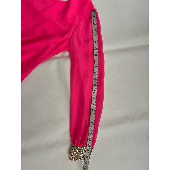 Jodi Kristopher hot pink one shoulder mini dress size‎ small Barbiecore romantic - Picture 8 of 9